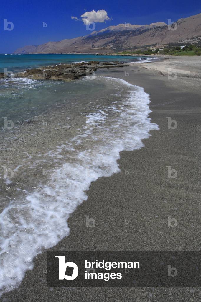 Beach, south Crete coast. Frangokastello. Libyan sea. Crete, Greece.