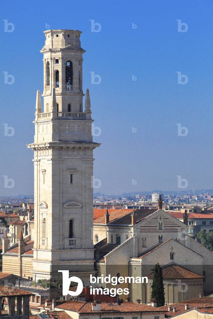 The tower of The cathedral St Mary of Assumption (12th century), Verona