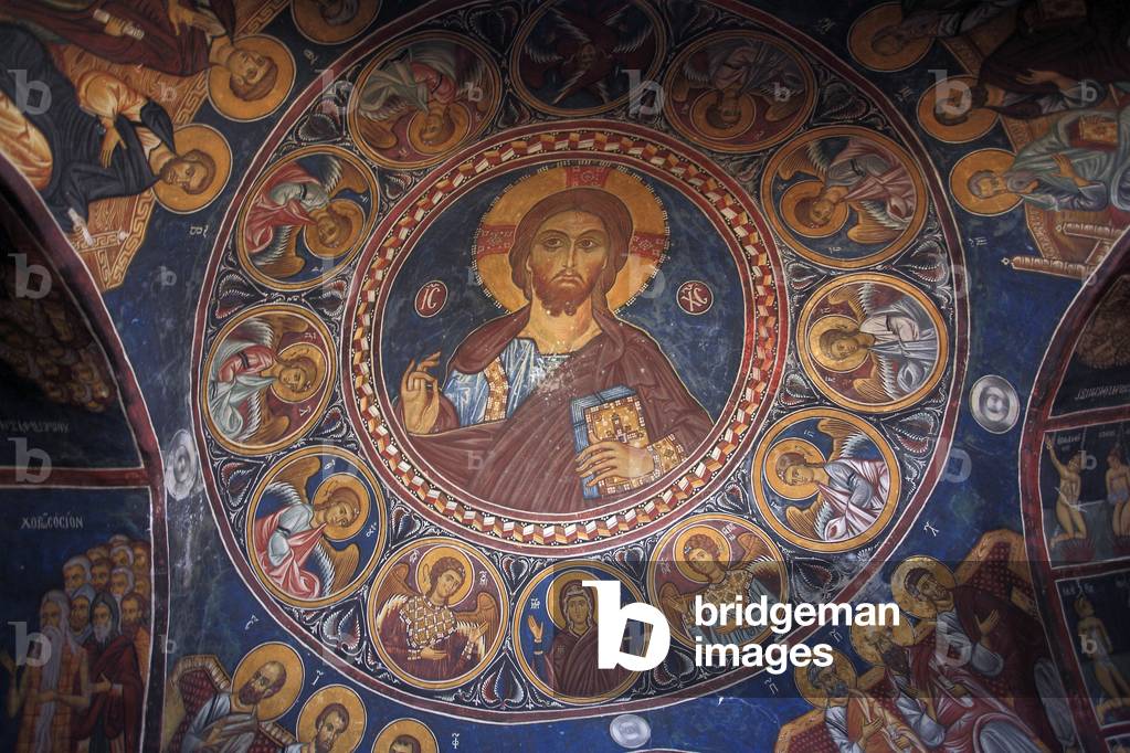 Christus und das Jüngste Gericht Byzantinisches Fresko aus dem Narthex-Gewölbe der Kirche von Asinou Weltdenkm