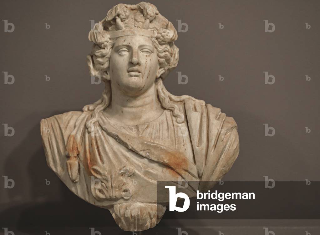 Marble head of god Dionysus, 2nd century