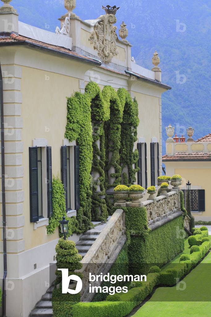Italian Garden, Lakeside Garden, Villa Style revived from the 18th century. Villa Balbianello, location (Star Wars, James Bond), Italy, Lombardy, Lake Come.