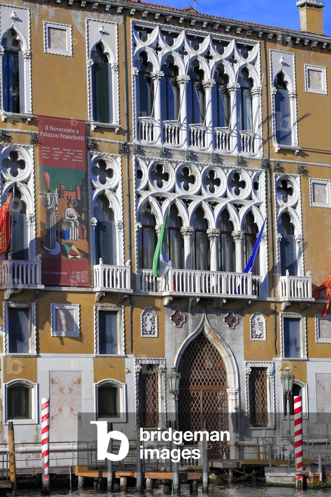 Facade and windows of the Palazzo  Cavalli-Franchetti.