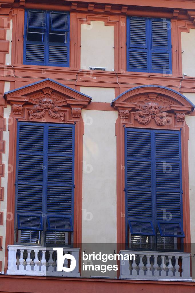 Facade du Palazzo Rosso/Les Strades Nuove (The new streets) and the system of the Palaces of the Rolli/Genes (Genova) 17th century/UNESCO class site