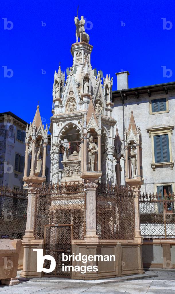 The Scaliger (Scaligeri) tombs. Detail of the tomb of Cansignorio. Gothic monument