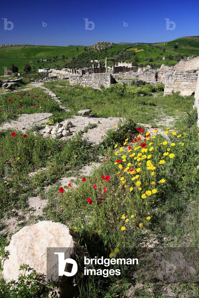 View of the temple known as Dar Laccheb/Dougga/Tunisia/UNESCO Site