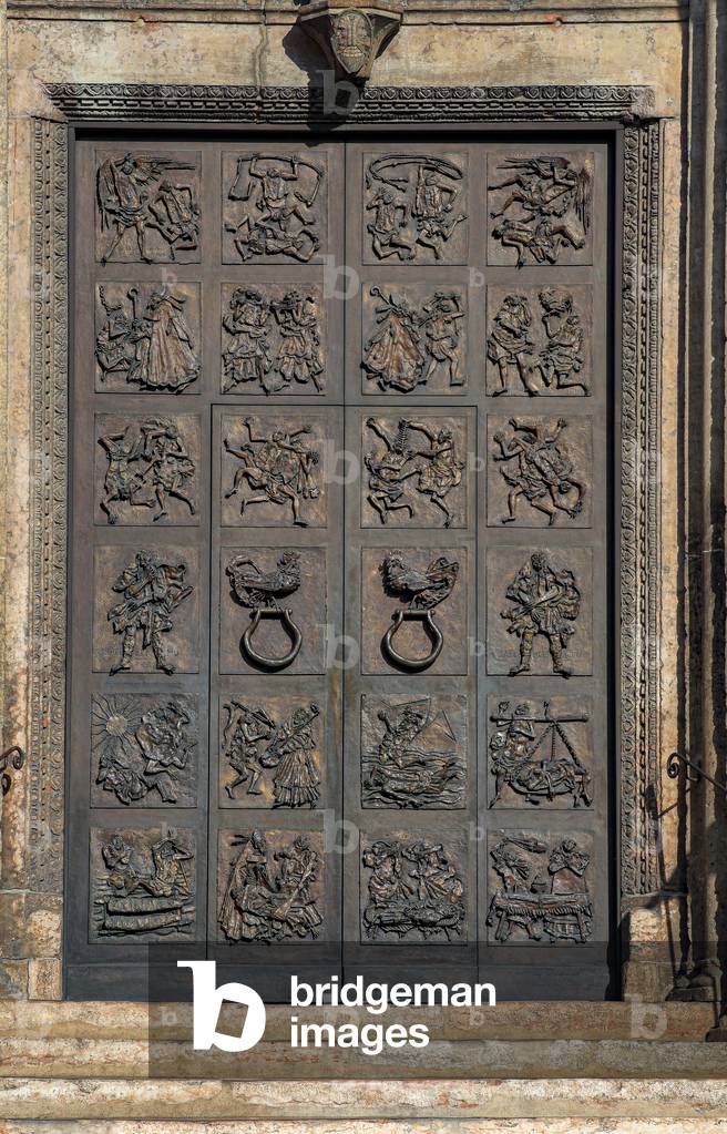 Bronze Door of the church of San Fermo Maggiore. Verona