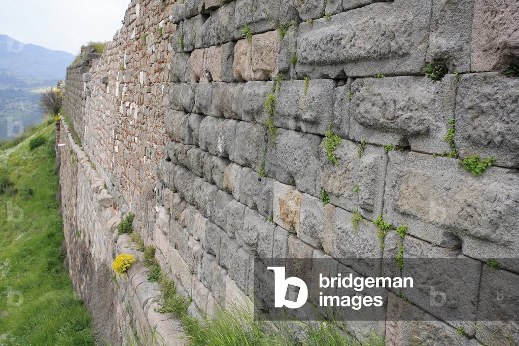 City Wall, large rectangular block defensive apparatus/Pergamo Acropolis/Turkey