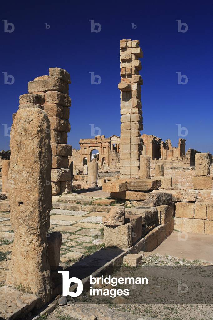 Remains of the Church of St. Servus built in the 4th century on the basis of a Paian temple/Sufetula (Sbeitla)/Tunisia