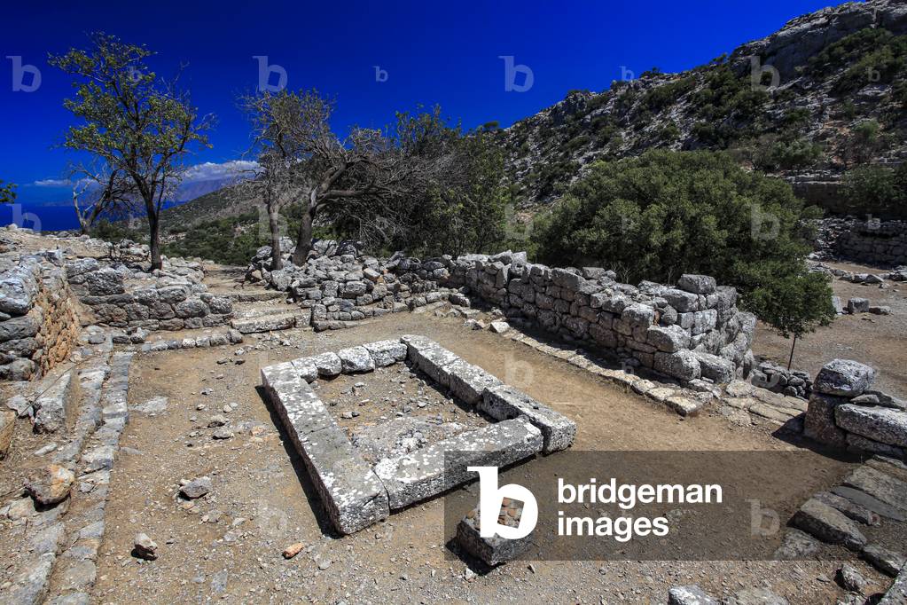 Archaeological site of Lato.  Prytaneion and typical greek house