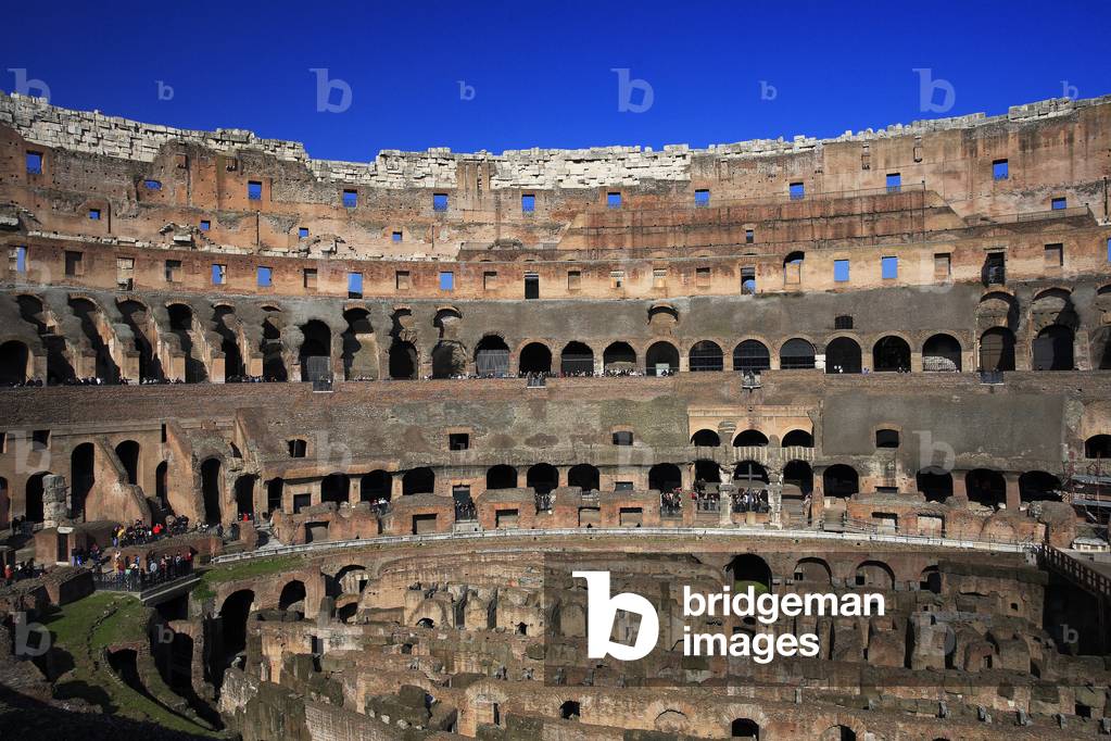 Inside the colisee with underground dedale where animals were kept/Rome/UNESCO Site