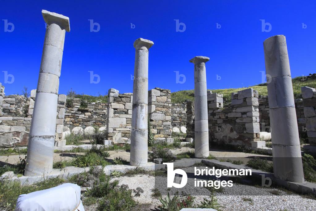 Archaeological site of Delos. Inopos houses with peristyle. 2nd century BC.