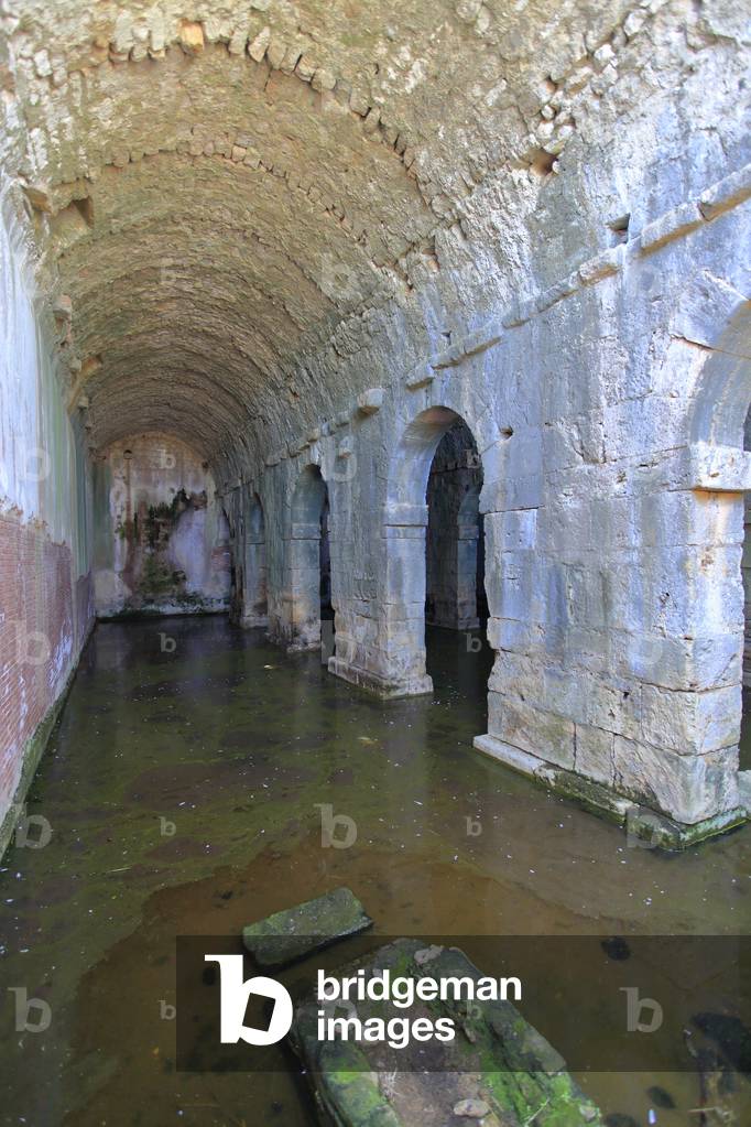 Archaeological site of Aptera. Inside the Three-parted vaulted cistern. Roman period : 1st century BC - 4th century AD. Crete, Grèce