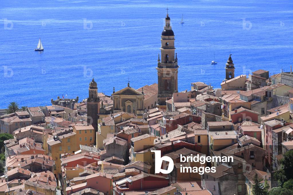 Old town in Menton. French Riviera .