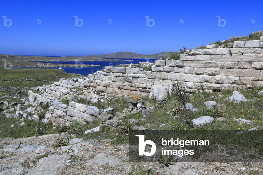 Archaeological site of Delos. External walls of the theater. 2nd Century BC.