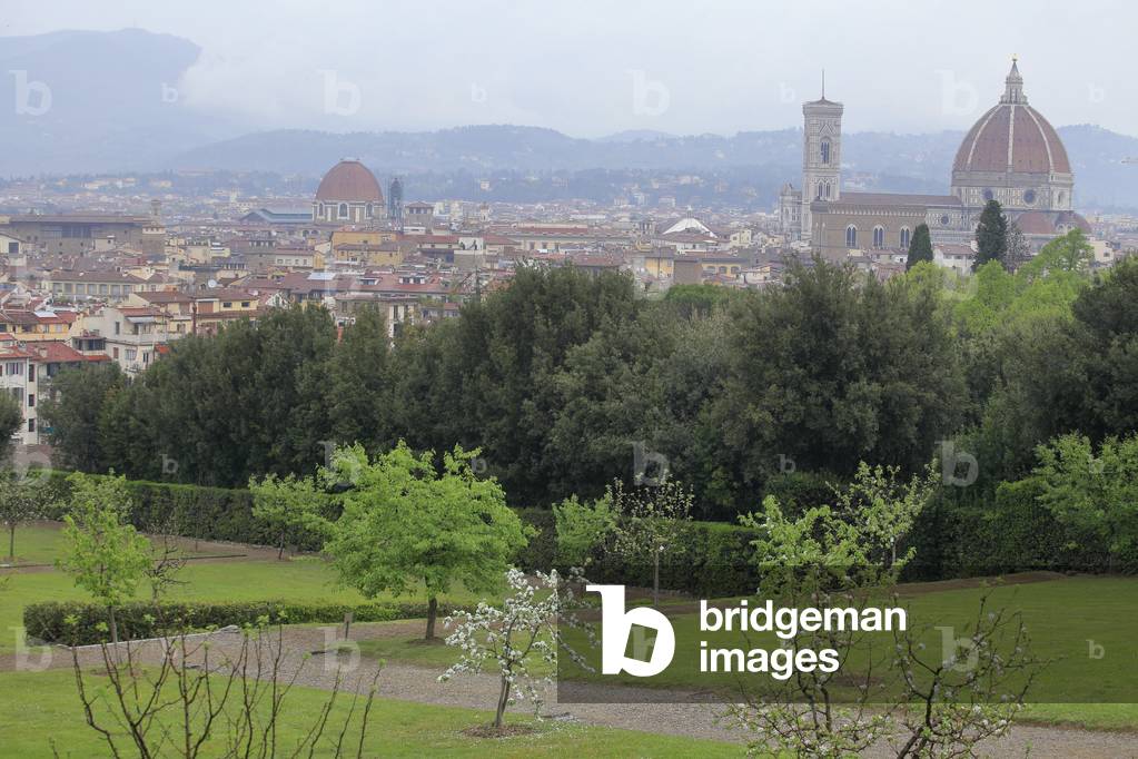 View over Florence historic town From Boboli Garden. Florence, Tuscany, Italy -