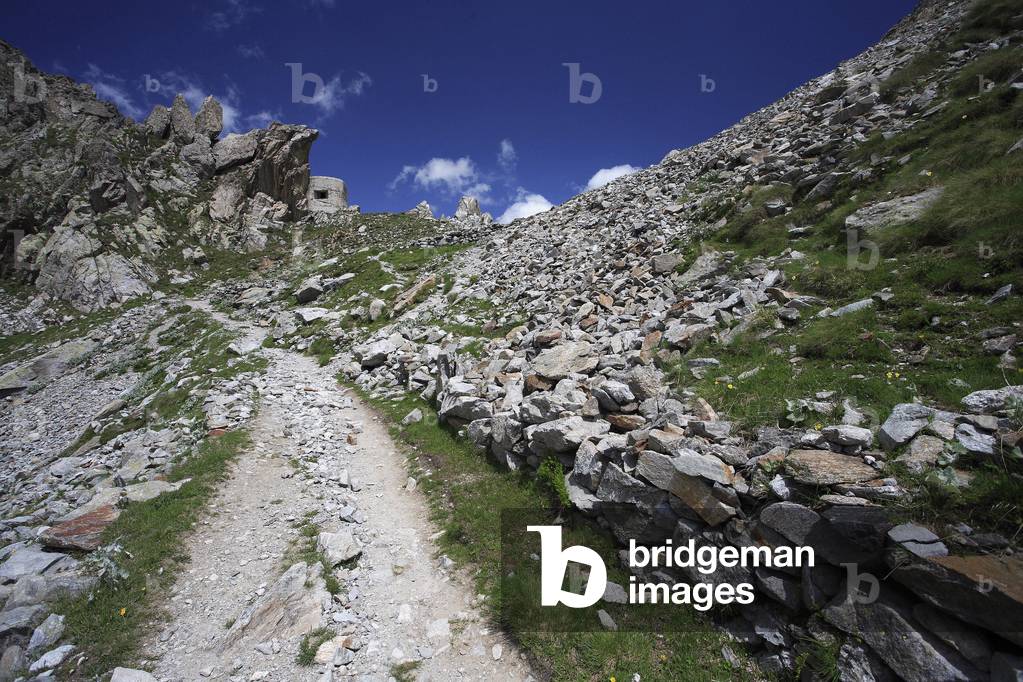 Freedom path of the col des fenestres/Path taken by the Jews in 1943 to escape deportation by the SS and to take refuge in the province of Cuneo in Italy/Mercantour National Park/Alpes-Maritimes/France