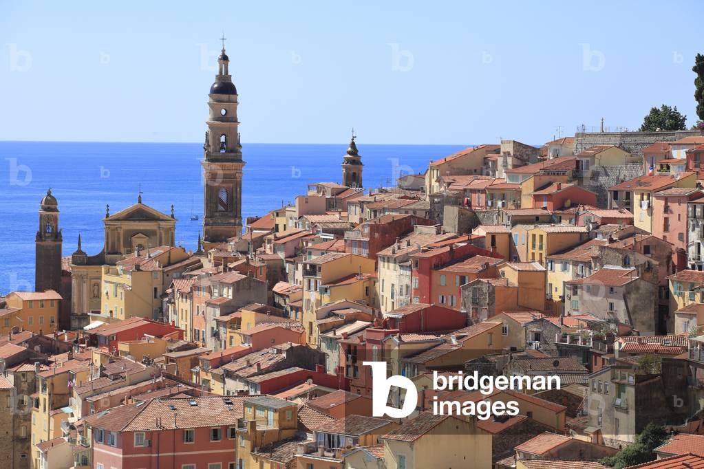 Old town in Menton. French Riviera .
