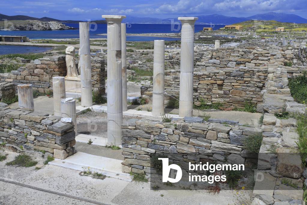 Archaeological site of Delos.House of cleopatra in the theater quarter. 2nd Century BC.