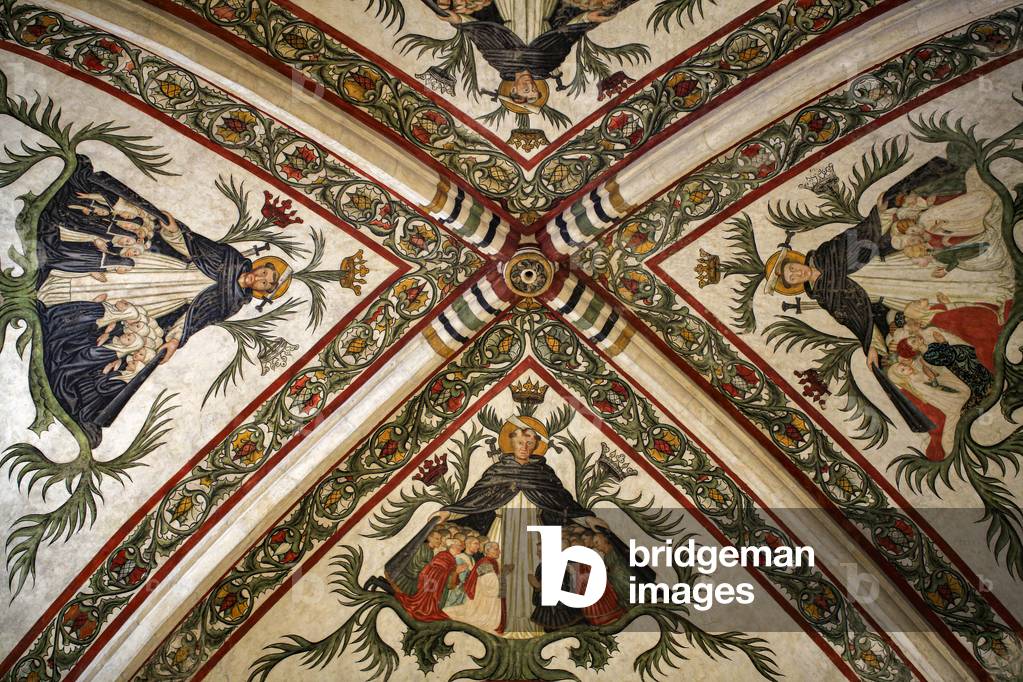 Church San Anastasia. Painted ceiling. Verona