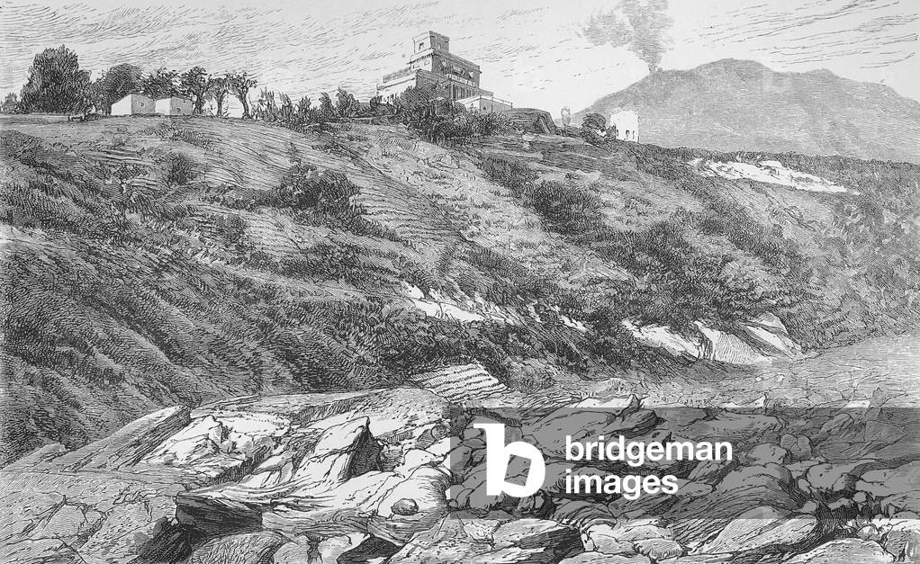 The observatory of Mount Vesuvius (engraving)