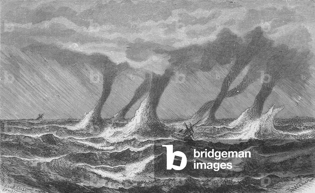 "Wasserspitzen (Gravur)", 19. Jahrhundert von German School, b/w