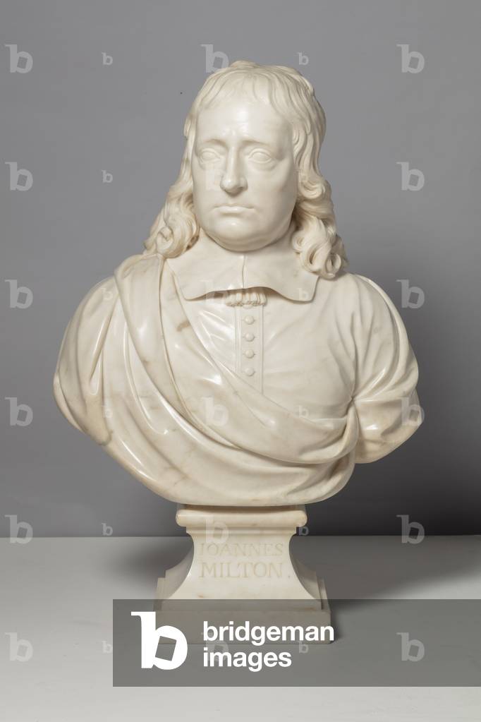 Bust of Milton (after Edward Pierce), 18th century (marble)