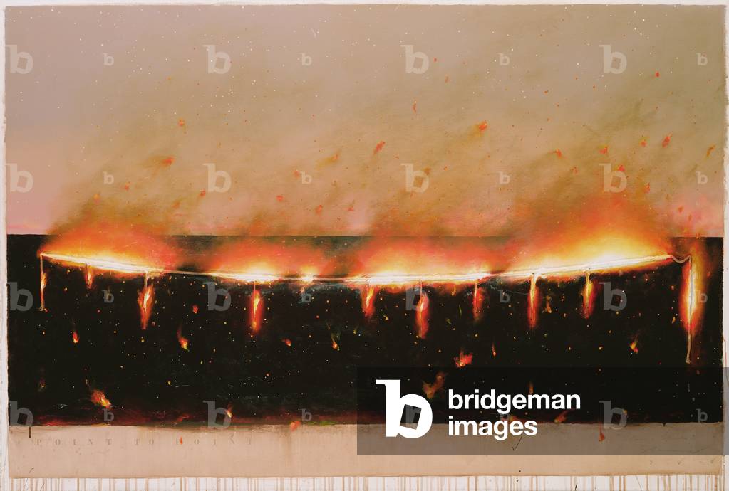 Point to Point: Stars and Sparks, 1988 (acrylic on canvas)