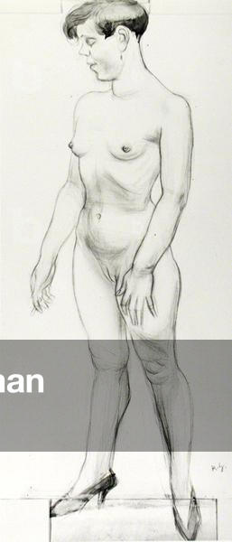 Offi with a cigarette, c.1927 (w/c over crayon on paper)