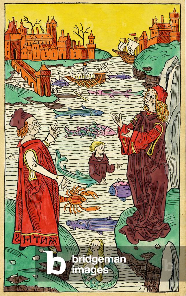 "Paesaggio marino di sirena e mostri marini" 1491
