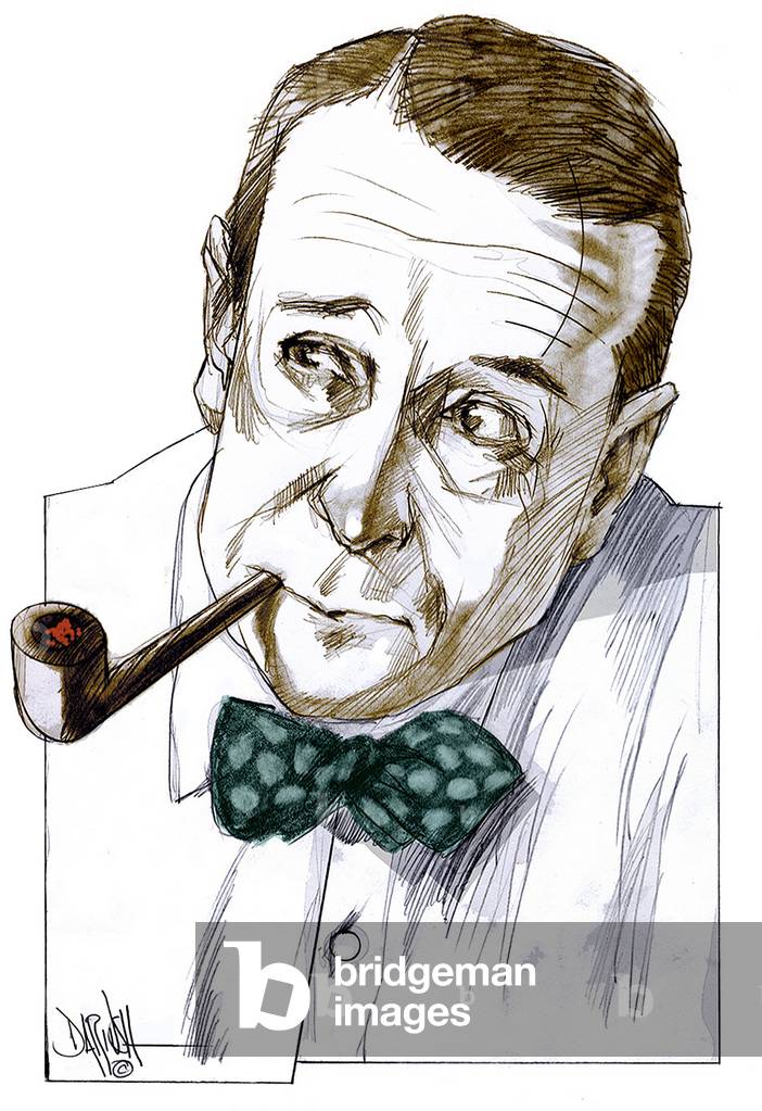 Image of Drawing depicting Georges SIMENON (1903-1989) by Dariush Radpour
