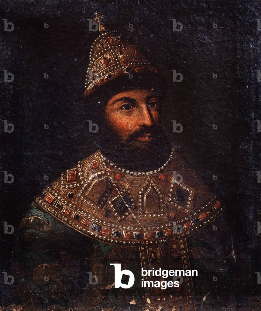 Ritratto dello zar Alessio I Mikhailovich di Russia (1629-1676), XVII secolo (olio su tela)