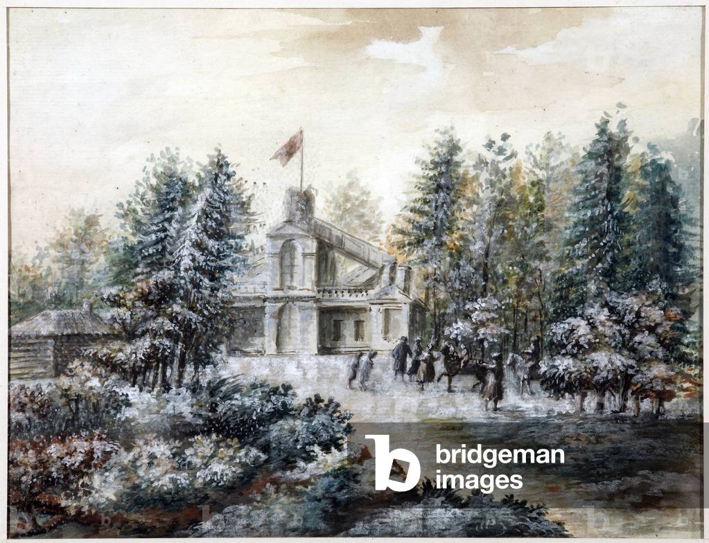 Crack hunting pavilion, a pavlovsk - krak house in pavlovsk, 1778 (watercolour)