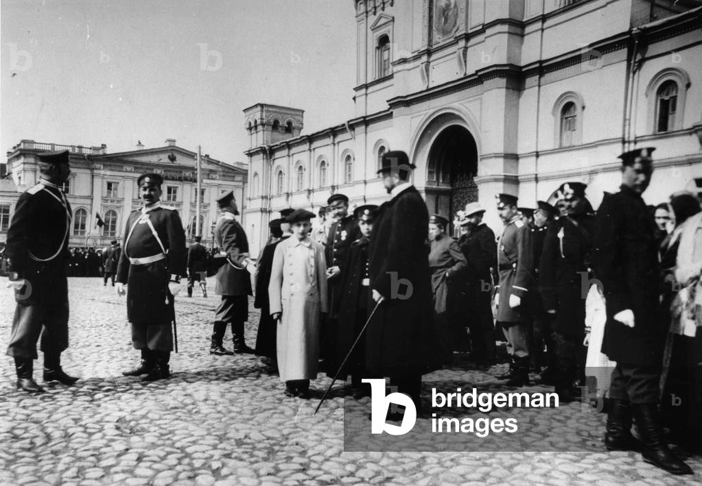 The Public Waiting The Tsar Nicholas II Before the Strastnoy Monastery in Moscow, 1900-05 (photograph)