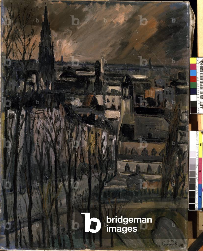 Street Montagne de la Cour ( in Brussels ?), 1933 (oil on canvas)