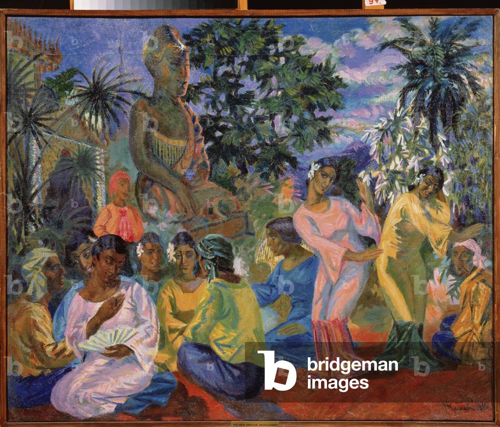 One evening in India, 1916 (oil on canvas)