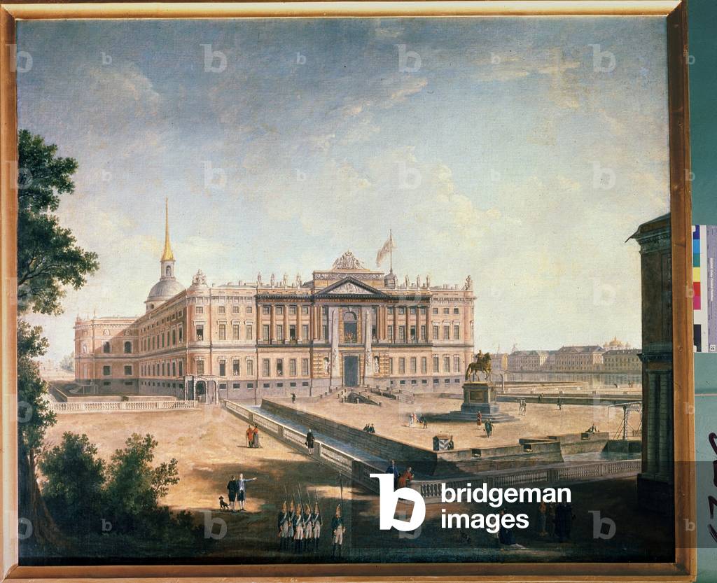 View of the Palais Michel and the Connestable Square in Saint Petersburg, c.1800 (oil on canvas)