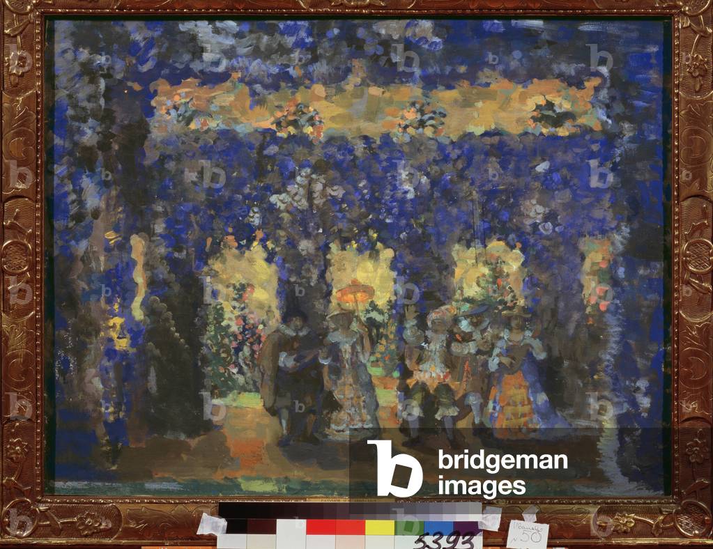 Pavilion in the Palais gardens, 1912 (tempera)