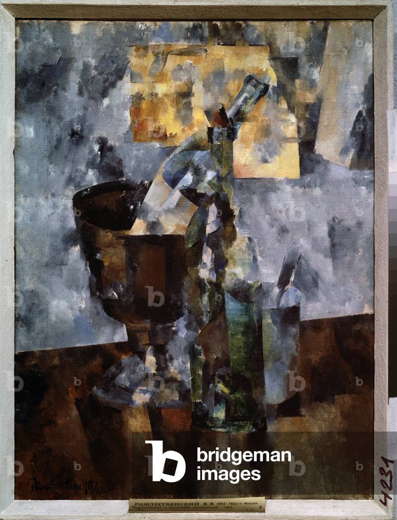 Still life with a green bottle, 1921 (oil on canvas)