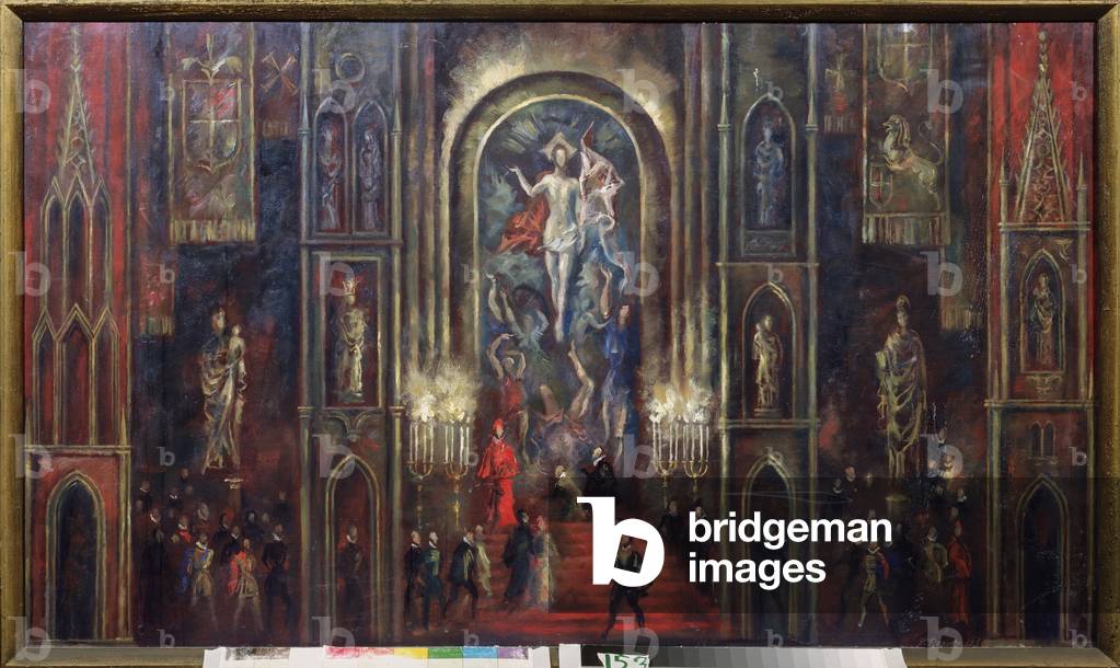 Decor preparatoire pour l'opera «Don Carlos», 1963 (olio su tela)