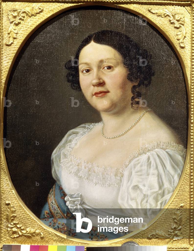 Portrait of the singer Soprano Sophia Vasilyevna Samoylova (Samoylova Chernikova), 19th century (oil on canvas)