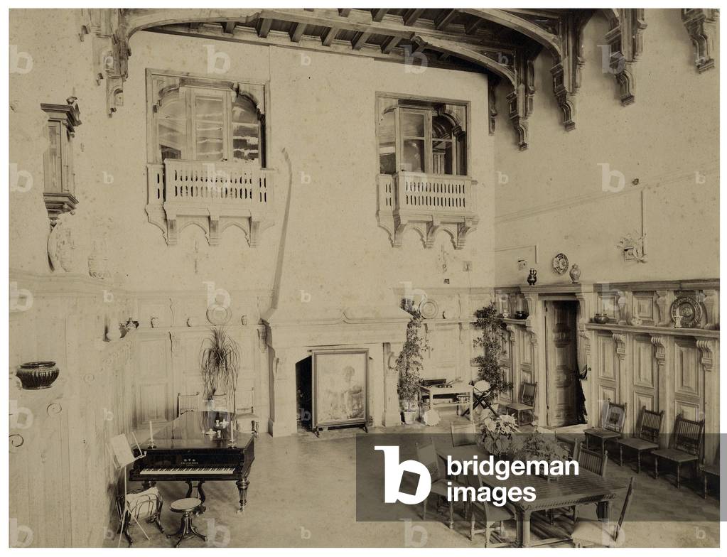 Interior of the Manor House at the Muromtsevo Estate, 1909 (photograph)