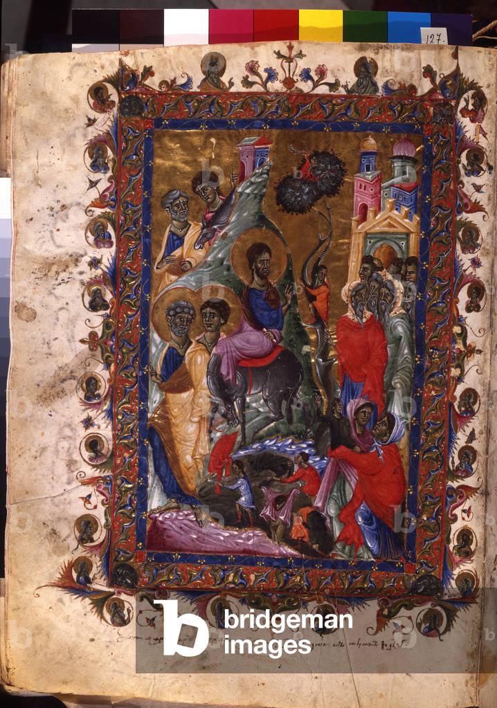 The Entry of Christ into Jerusalem, 1286 (watercolour on parchment)