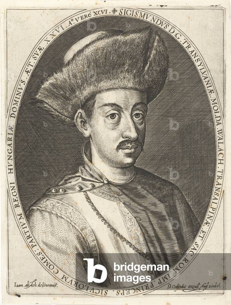 Porträt von Sigismond Ier Bathory (1572-1613) Prinz von Siebenbürgen (Gravur)