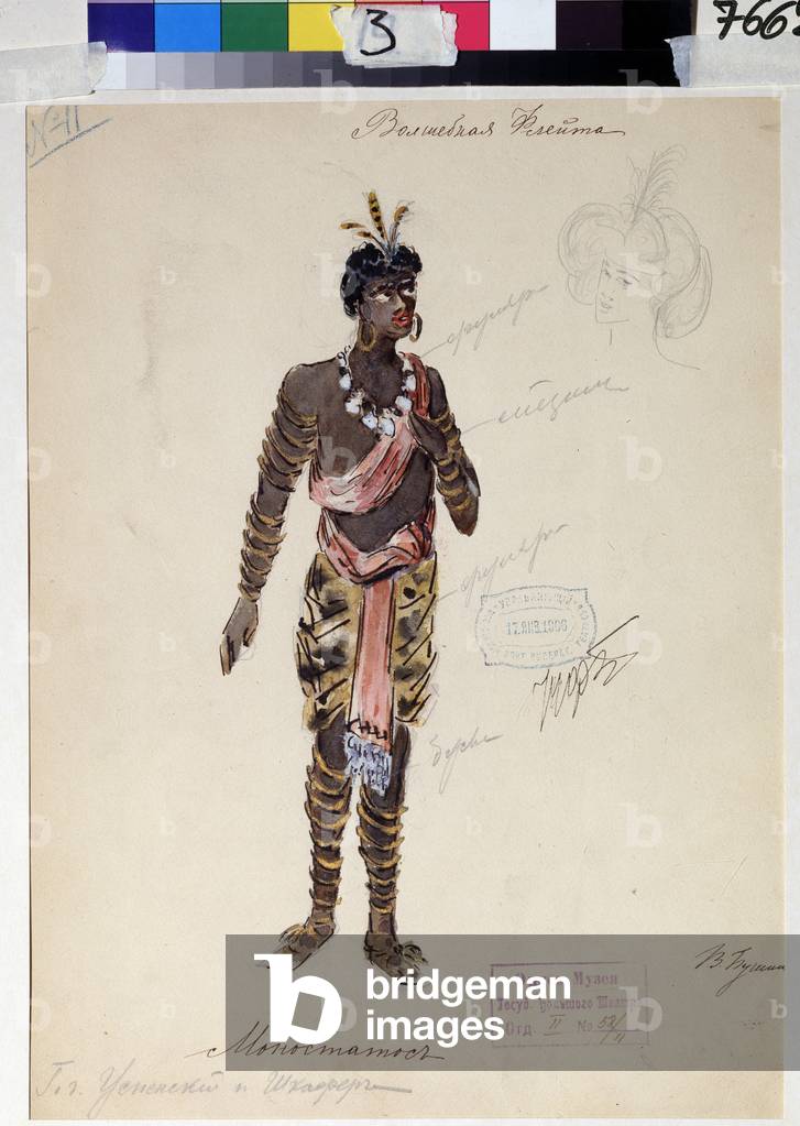 Costume drawing for the opera 