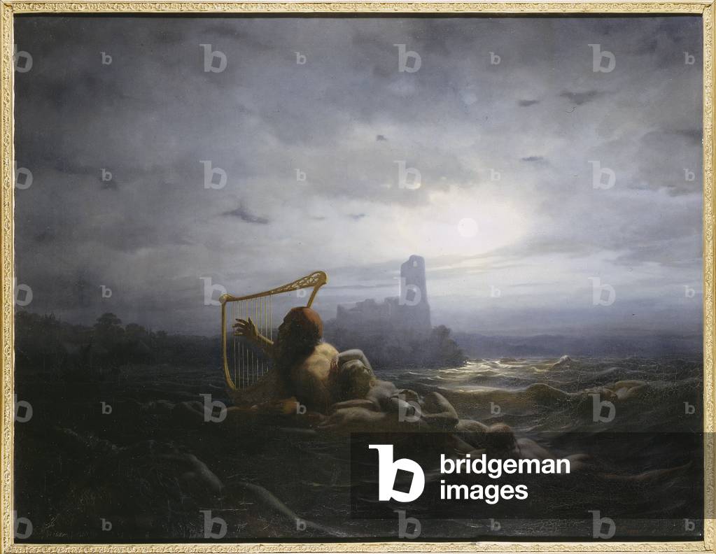 Image of Painting depicting The neck and daughters of Aegir - Neck and the Daughters of Aegir 1850 by Nils Blo