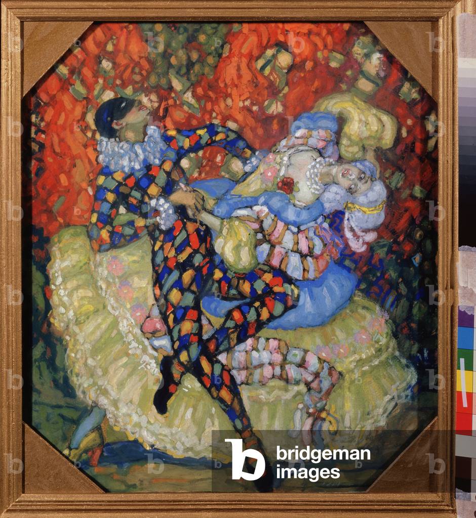 Arlequinade (Harlequinade), 1914 (tempera on cardboard)