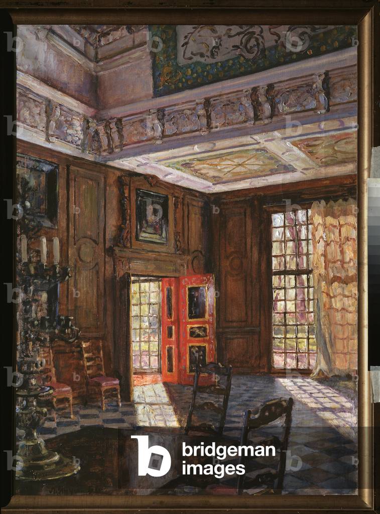 The central room of the Monplaisir Palais in Peterhof, c.1960 (oil on canvas)