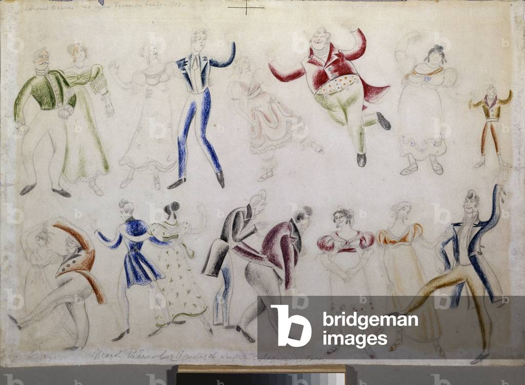 Preparatory costumes, group of dancers, for the opera 