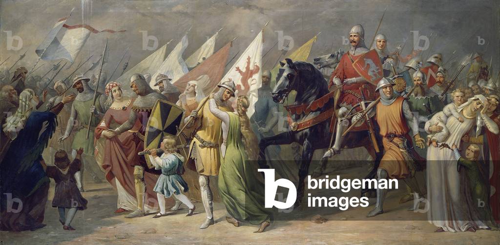 Return Of Zurich Soldiers From The Battle Of Dattwil, 1351 (oil on canvas)