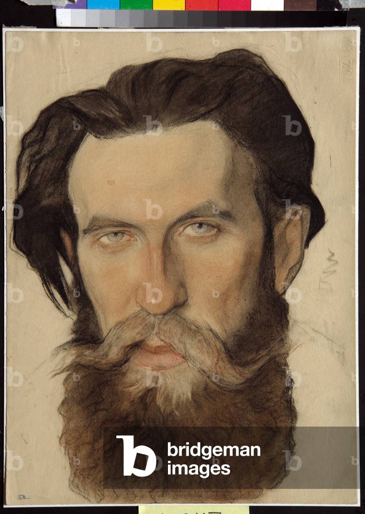 Portrait of Otto Yulievitch Schmidt (1891-1956), Soviet scientist, 1921 (sanguine and chalk on paper)